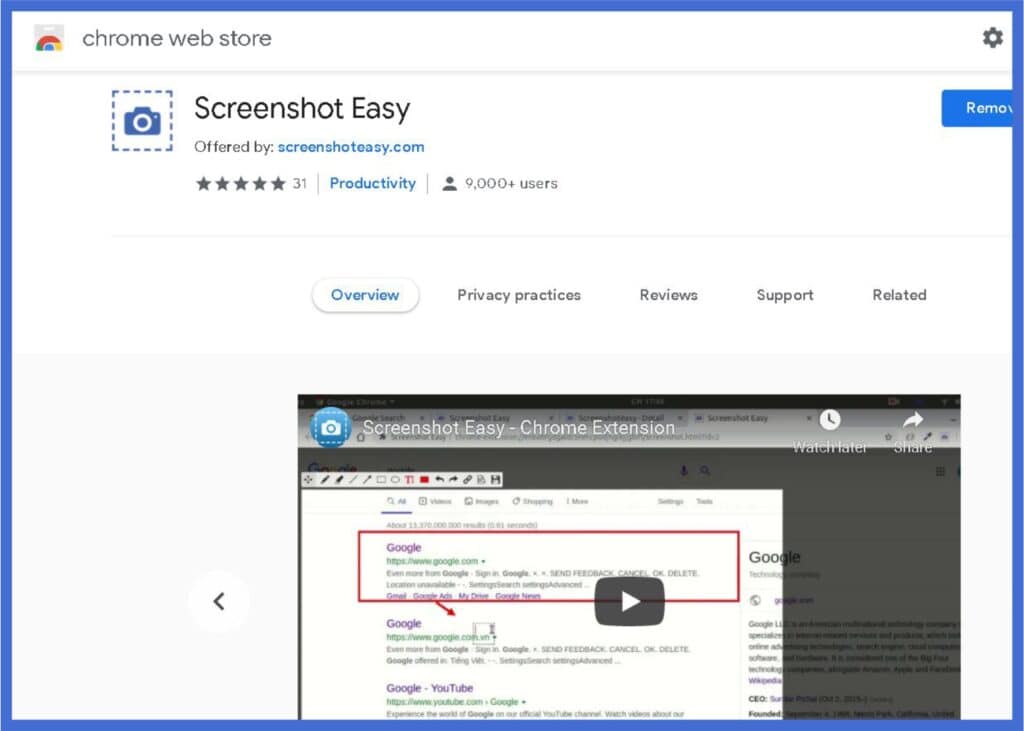 ScreenShot Easy Extension